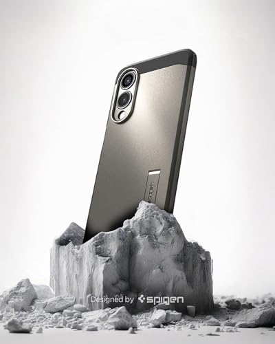 Image of Spigen for Galaxy S25 Edge Case, Tough Armor MagFit [Kickstand] [Compatible with MagSafe] [Military-Grade Protection] - Gunmetal