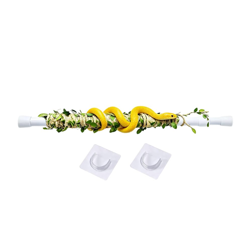 BDKMMS Snake Climbing Stick, 11.8-19.1Inch Adjustable Snake Enrichment Branch Jute-Wrapped Terrarium Climbing Toy for Ball Python, Corn Snakes, Reptiles, Gecko