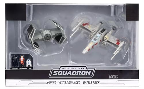 Micro Galaxy Squadron X-Wing vs TIE Advanced Battle Pack, Compatible with Star Wars Jazwares Vault