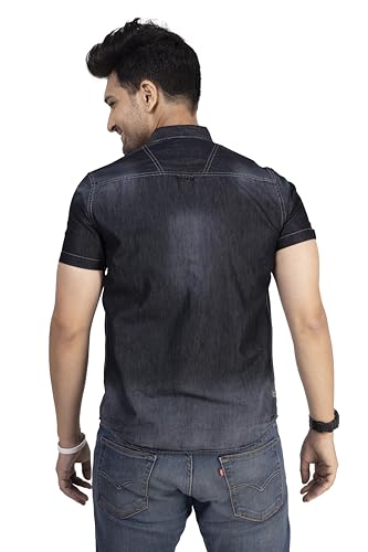 Image of Men's Denim Casual Shirts for Men | Half Sleeve Shirt | Regular Fit