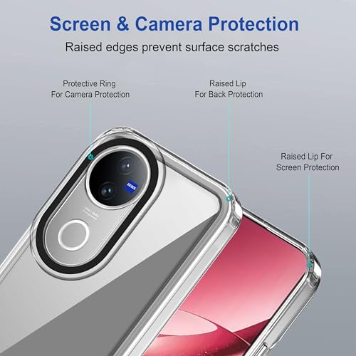 Image of Zapcase Back Case Cover for Vivo V50 5G | Compatible for Vivo V50 5G Back Cover | Case Cover with Camera Protection | (TPU + PC | Transparent)