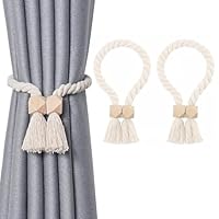 Magnetische Vorhang Raffhalter 2 Stück, Raffhalter für Vorhänge Gardinenhalter Baumwolle Seil Curtain Rope Buckle, Vorhangbinder Gardinen Raffhalter für Zuhause Schlafzimmer Büro Dekorativer Vorhang