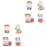 NOLITOY 8 Pcs 2021 Bureau Zodiacs Ordre Du Jour Couleur Calendrier Style Mignon Annuel Dessus De Table Aléatoire Debout Chaud Mixte Calendriers Vache Dessin Animé Le Zodiaque Chinois