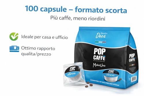 Pop Caffè - Moka uno Decaffeinato 100 capsule compatibili Uno System, Illy e Kimbo - 5