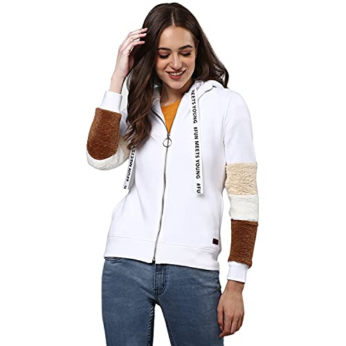Image of Campus Sutra Cotton Women High Neck Sweatshirt