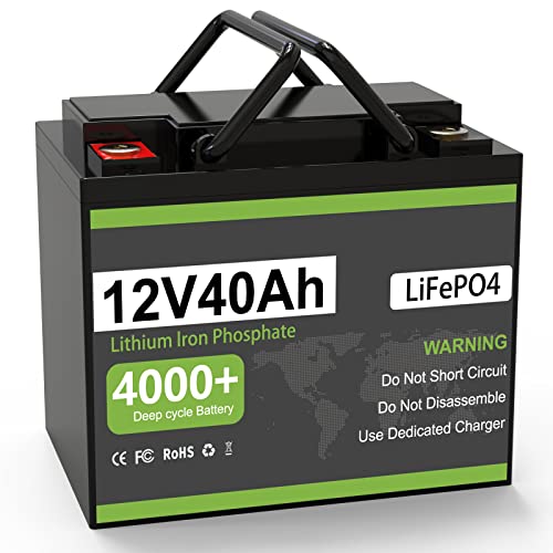 Amazon | 12V 40Ahリン酸鉄リチウムイオンバッテリー, Ruipoo LiFePO4
