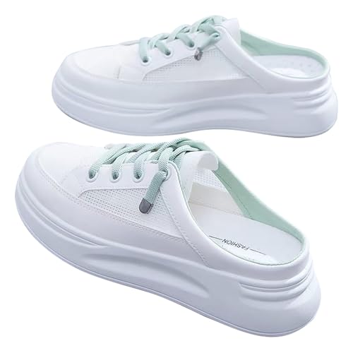 Outdoor Schuhe Damen Sommer Walkingschuhe Weiss Freizeit Schuhe Sport Sandalen & Folien Atmungsaktiv Mesh Sneaker Leicht Sportschuhe Slip On Hausschuhe Breite Füße Bequeme