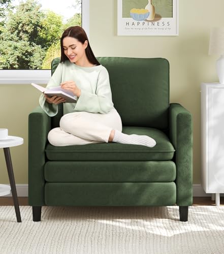 Image of Welzona 3-Layers Cloud Accent Chair, 33 inch Reading Chair, Teddy Arm Chairs