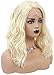 Sheenburphy Wigs European and Fashion lace Front Wig Ms. Oblique Golden Curls caps Short Paragraph Beautiful Long Wavy Harajuku Style Cosplay Wig wig