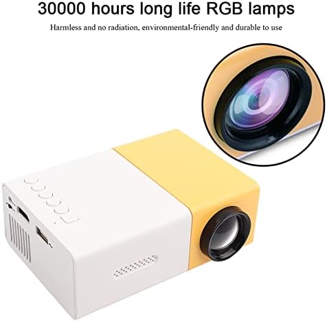 Mini LED Projector highlighting its 30,000-hour long-life RGB lamps