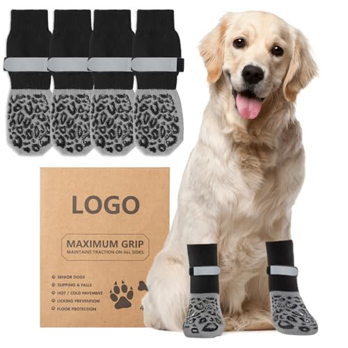 Zapatos para perros con pinzas, botas antideslizantes para perros mayores en suelos de madera dura, juego (S)