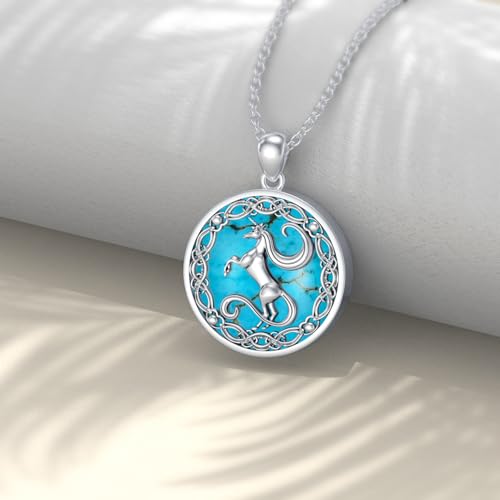 Unicorn Necklace Natural Turquoise 925 Sterling Silver Unicorn Pendant Unisex Adult Fantasy/Mystical Necklace3