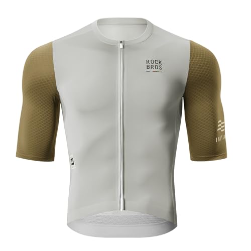ROCKBROS Road to Sky Maillot de Ciclismo para Hombre Verano, Camiseta Manga Corta Ultraligera Secado Rápido para Bicicleta Carretera Montaña