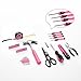 39 Piece All Purpose Basic Household Pink Tool Kit for Women - Small Tool Set with Toolbox Great for Home, Garage, Office and College Dormitory Use
