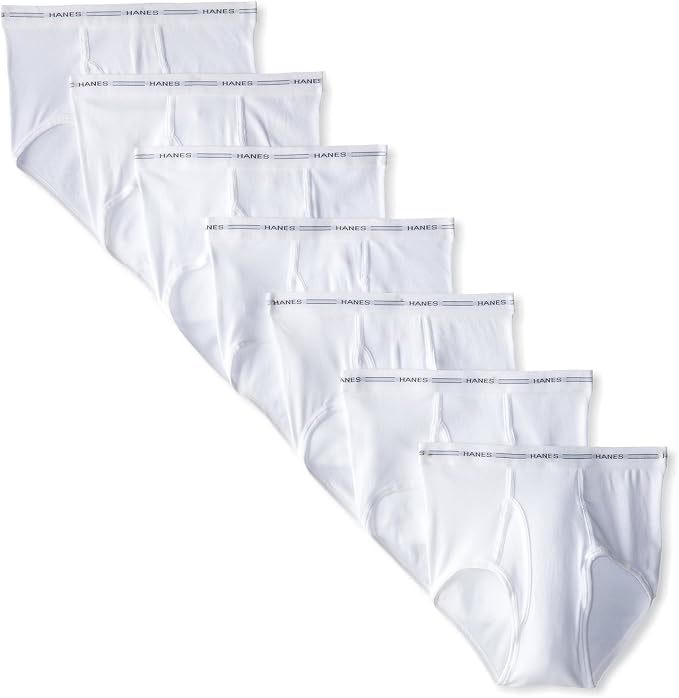 Image of Hanes Men's Underwear Briefs, Cotton Mid Rise Briefs, Covered Waistband, Moisture Wicking, 8-pack - White - 8 Pack X-Large