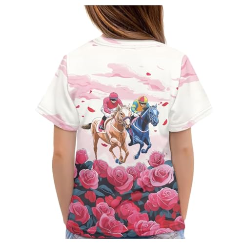 Image of WELLFLYHOM Kids Tshirts Girls Boys Short Sleeve Crewneck Tees Shirts Casual Sport Pullover Tops Size 3-16 Years