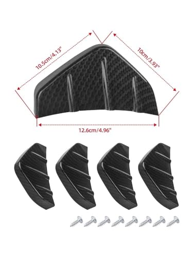 Difusor trasero universal de parachoques y aletas tiburón spoiler de carbono 3
