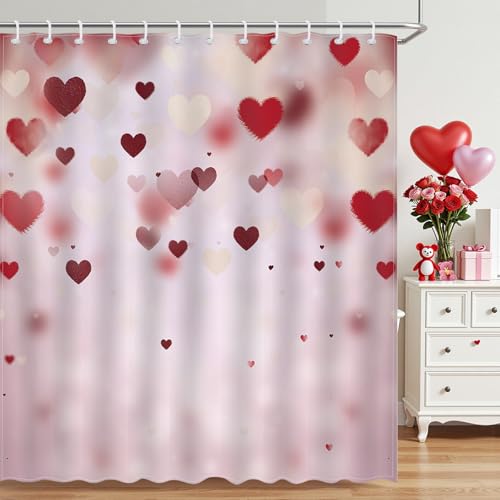Mocsicka Valentines Day Shower Curtain Pink Red...