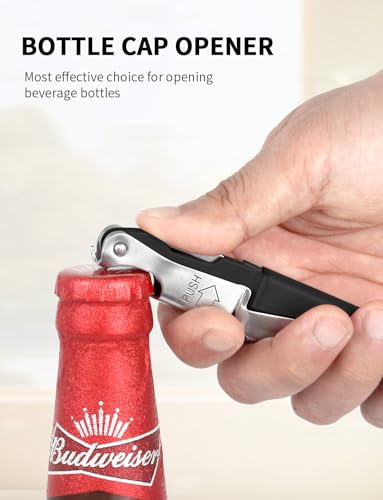 CORKAS Wine Key - 4Pack Handcrafted Professional Waiters Corkscrew, Compact Heavy Duty Wine Opener with Double Hinged, Foil Cutter and Bottle Opener, Birthday Gifts for Servers, Sommelier, Bartenders