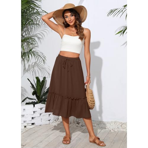 Image of Witsmile High Waist Tiered Skirts for Women Flowy Skirts for Women Long Length with Pockets 2026 Fashion Trendy