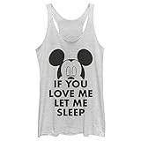 Women's Mickey & Friends If You Love Me Let Me Sleep Racerback Tank Top - White Heather - Small
