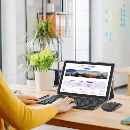 Android 15 Tablet 10 Inch, 12(3+9) GB RAM+64GB ROM, 2 in 1 Tablets with Keyboard Case Mouse Stylus, 1.8GHz Five-core Processor, 1280 * 800 IPS HD Screen, 5G WiFi6 BT 5.3, 8MP Camera Tableta PC - Thumbnail 7