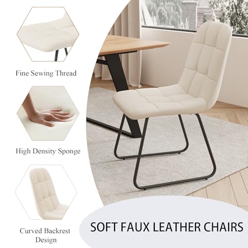 ZckyCine 63"-79" Expandable Dining Table Set for 6, Wood Table & 6 White Chairs, Extendable Kitchen Dining Table Set for Kitchen & Dining Room, Modern Oak & White - Image 6