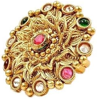 jyona Rajwadi Look Gold Plated Adjustable Finger Ring for Women & Girls(FR282930)-picture-50