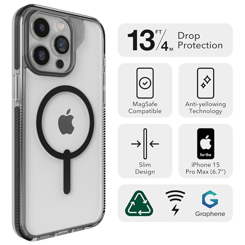 Image of ZAGG Santa Cruz Snap iPhone 15 Pro Max Case - MagSafe Phone Case, Drop Protection (13ft /4m), Durable Graphene, Anti-Yellowing, and Scratch-Resistant Phone Case, Orange