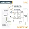 Powertec 120/230v جهد مزدوج، 28 أمبير، مفتاح تشغيل/إيقاف، مفتاح طاقة أمان أحادي الطور لمنشار الطاولة، طاولة التوجيه، مكبس الحفر، منشار الطاولة، المنشار الشريطي، المطحنة والمعدات الكهربائية الأخرى (71008)
