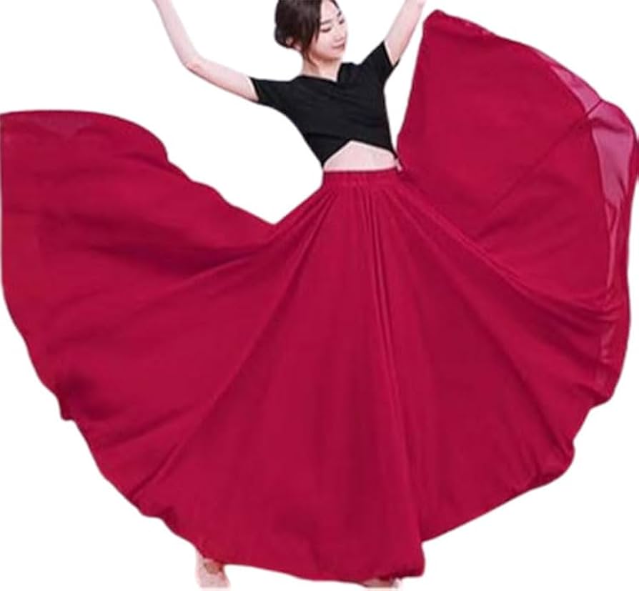 Amazon.co.jp: フレアスカート ダンス衣装 ロングスカート