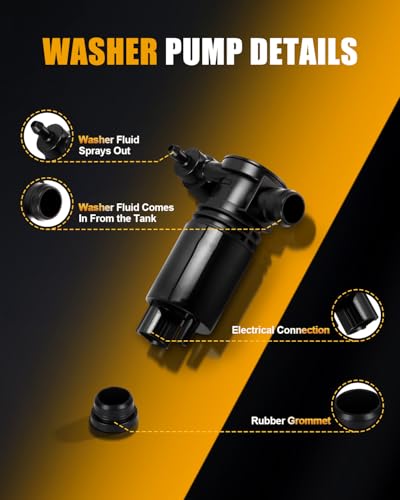 Image of ROADFAR Fit for 2003-2009 Hummer H2 Windshield Washer Pump Motor Replacement 88944337