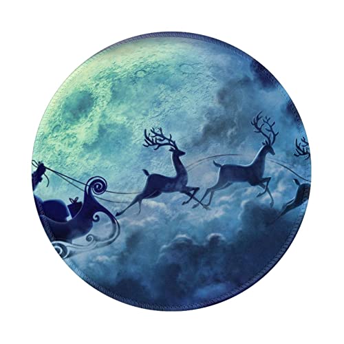 Tapis de souris de jeu Père Noël rond pour décorer votre bureau