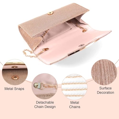 Clutches für Damen Hochzeit Tasche, Damen Clutch Elegante Cross Body Umhängetasche Abendtaschen Damen Clutches Tasche Women's Clutches Envelope Handtasche für Party Bankett Prom Mama Freundin – Bild 5