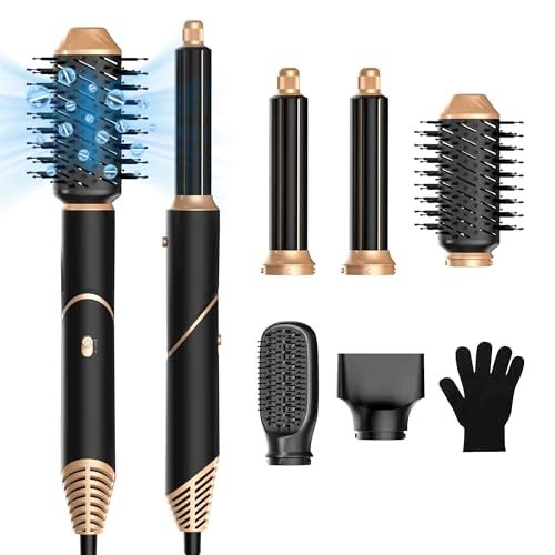 Airbrush 5 en 1 brosse soufflante chauffante lissante et fer à friser multifonction