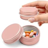 WALLFID 1 Pezzo Rosa Oro Portapillole Alu Quotidiano,Porta Pillole,Custodia Tascabile,Scatola Viaggio,Senza Confusioni,Leggero Resistente per Ogni Esigenza