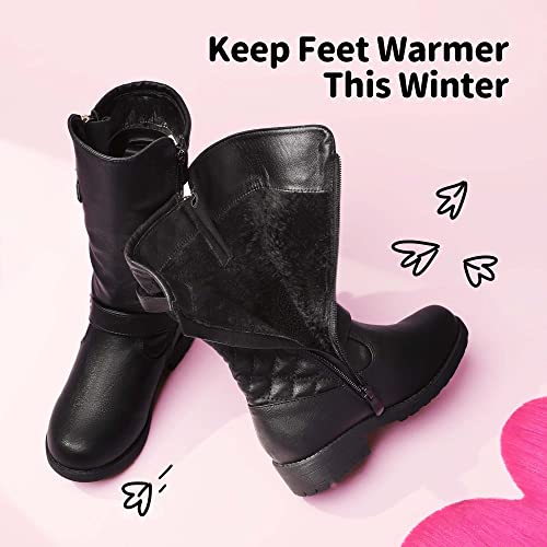 Dream Pairs Girls Toddler Knice Black Knee High Winter Motorcycle Riding Boots Size 8 M Us Toddler thumb #3