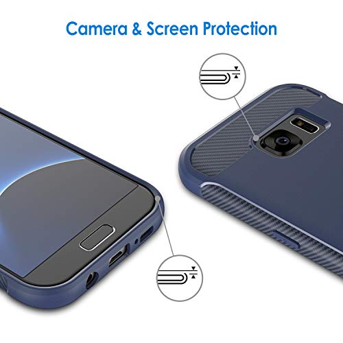 Jetech Slim Fit Case Compatible With Samsung Galaxy S7 5.1-Inch, Thin Phone Cover With Shock-Absorption And Carbon Fiber Design (Blue) #TOP4