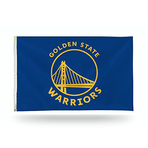 Rico Industries NBA 3-Foot by 5-Foot Single Sided Banner Flag with Grommets, Golden State Warriors- Blue
