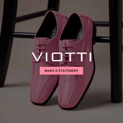 Image of Viotti 179, Casual Dress Oxford Shoes for Men, Satin Striped Lace-Ups, Men's Business Casual Leather & Satin Shoe, for All Formal Occasions