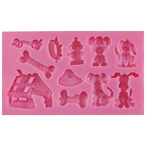 Funshowcase Cute Puppy Dog Theme Silicone Mold for Cake Decoration, Sugar paste, Chocolate, Fondant, Resin, Polymer Clay Projects