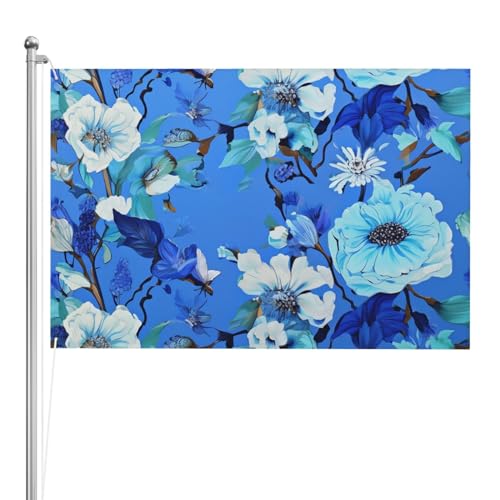 Drapeau floral bleu pour sublimer votre jardin et vos murs de salon cet été
