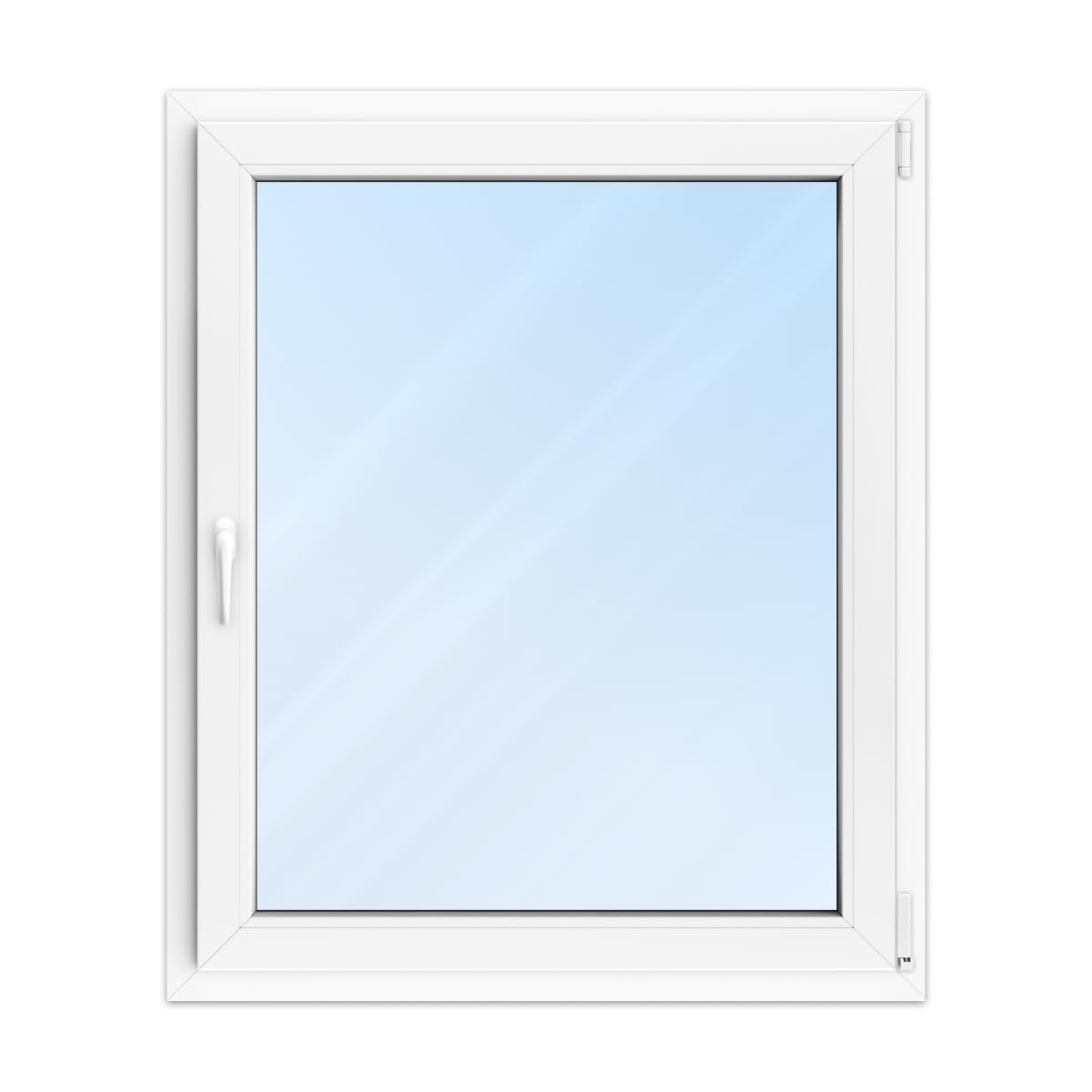 FENSTERVERSAND - Kunststofffenster 100x120 Weiß - zu öffnendes Fenster Kunststoff mit Griff, Dreh- & Kippfenster, 2-fach Verglasung, Klarglas - DIN rechts - BxH: 1000x1200 mm, 70 mm Profil