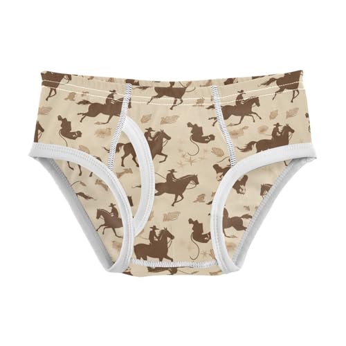 Wusikd Cowboys Horses Boys' Underwear Cotton Cowboy Boots Boys Briefs Soft Toddler Underwear 2T