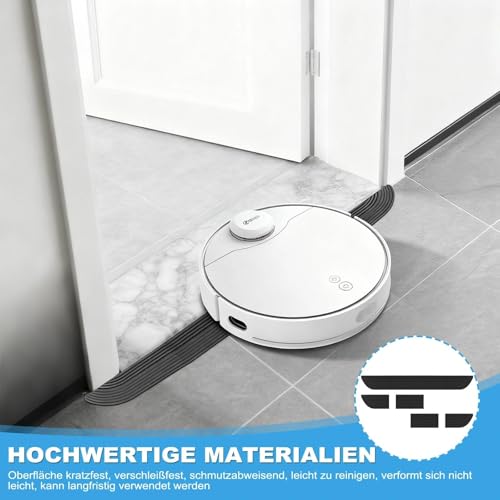 Rampe Saugroboter, Türschwellenrampe, mit Gummientfernungsspatel, Türschwellenrampe Saugroboter für Staubsaugroboter, Antirutsch, Anpassbare Länge