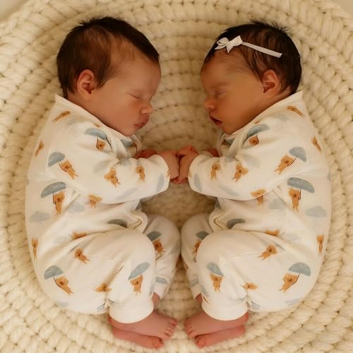 RXDOLL Reborn Babypuppen Zwillinge Silikon Ganzkörper 18 Zoll Realistische Babypuppe Zwillinge Mädchen Einschlafen Lebensechte Reborn Babys, die echt aussehen Vollsilikon Reborn Puppen Waschbar – Bild 7