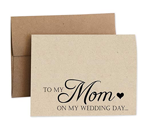 To My MOM on my WEDDING Day - Note Card - Kraft Brown - RUSTIC - Recycled - Eco Friendly