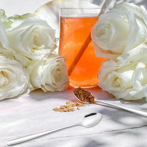Miniatura 5 de Tiokin Juego De 6 Cucharas Para Latte Macchiato, Mango Largo De 20 Cm, Cuchara De Acero Inoxidable, Ideal Para Café Helado, Té Helado, Batido, Helado, Bebida Fría