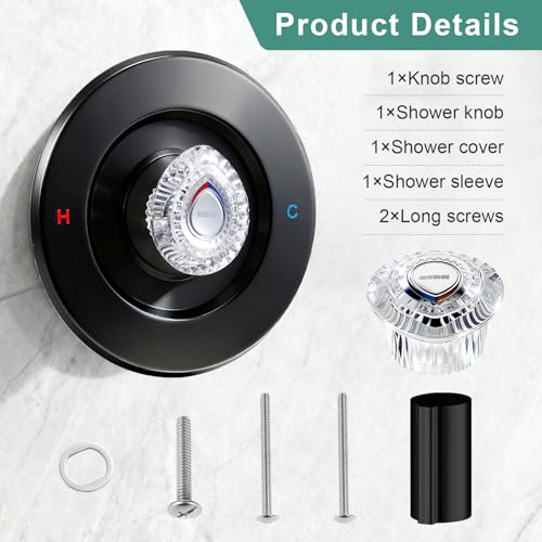 Image of T470 Shower Trim Kit, Compatible with Moen Chateau Shower Trim Kit, Single-Handle Tub /Shower Trim, Includes Escutcheon, Tubes, Screws and Shower Handle (Matte Black)