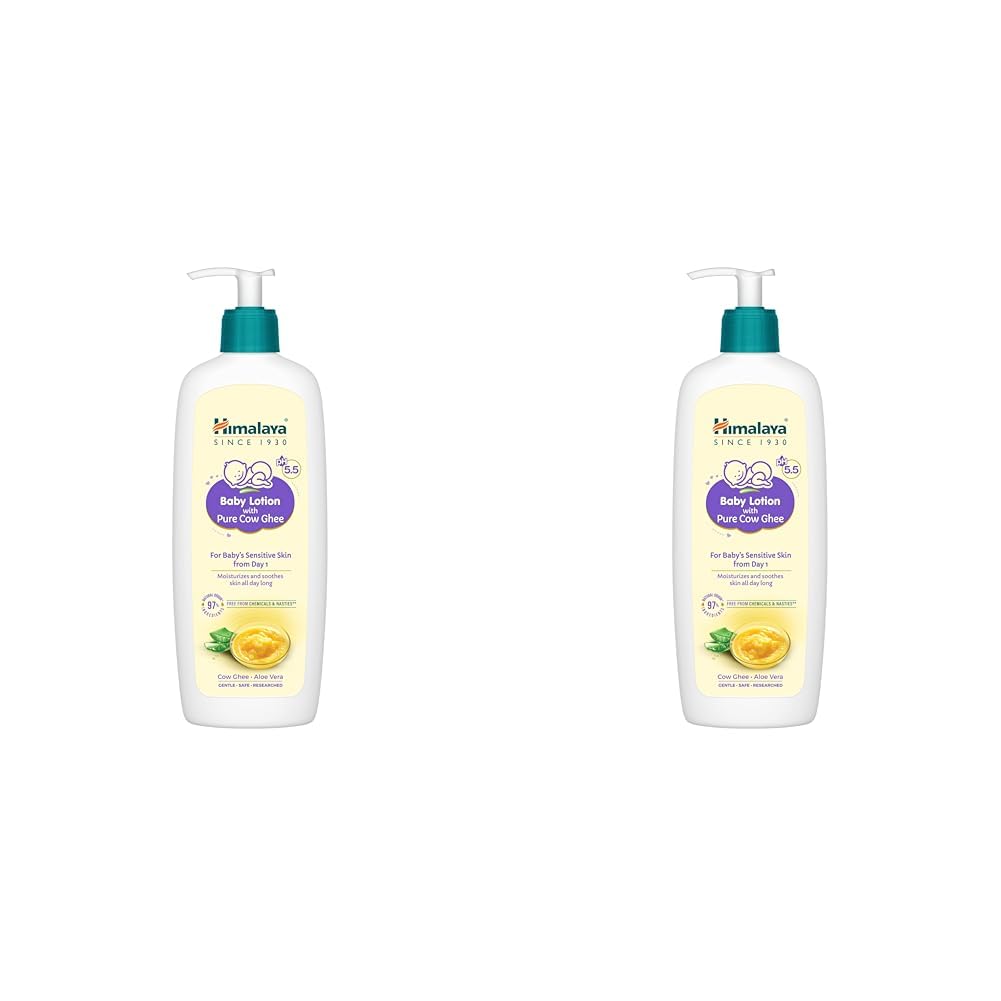 Himalaya Baby Lotion with Pure Cow Ghee 400ml | ph 5.5 | Aloe vera | Safe for newborns | For baby's sensitive skin safe from day 1| No Parabens | No Phthalates | No Mineral Oil | No Synthetic color | Pediatrician evaluated-image-19
